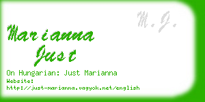 marianna just business card